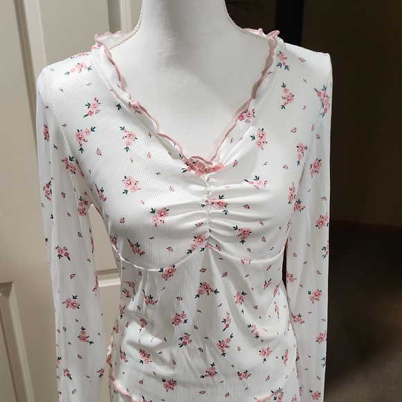 Floral Print Women's Pajama Set - Picture 4 of 5
